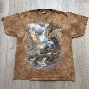 Vintage‎ 1999 The Mountain Ted Blaylock Tie Dye Train Locomotive T Shirt Size XL